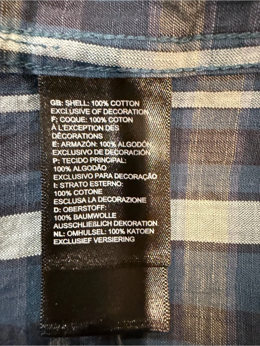 The North Face Men's Blue Plaid Short-Sleeve Button-Down Shirt